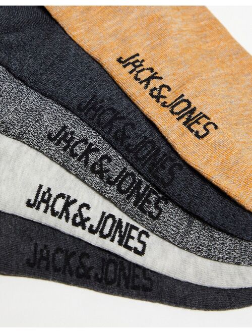 Jack & Jones 5 pack mixed melange sock gift box set in multi