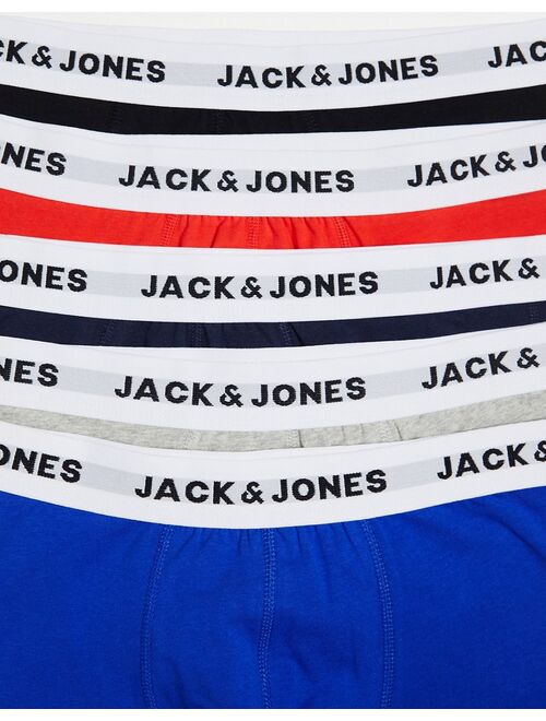 Jack & Jones 5 pack trunks in multi