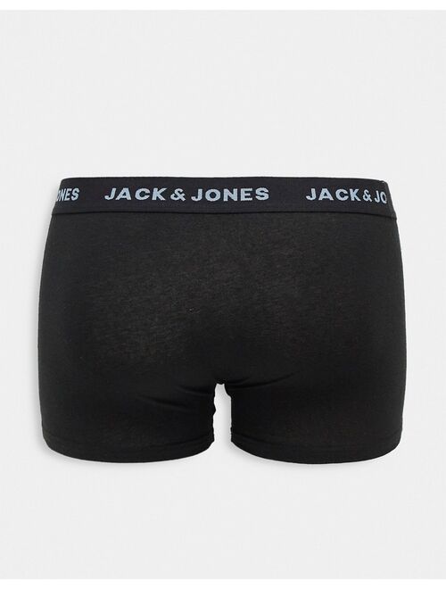 Jack & Jones 5 pack trunks in gray black & navy