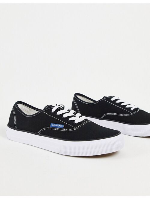 Jack & Jones canvas sneakers in black