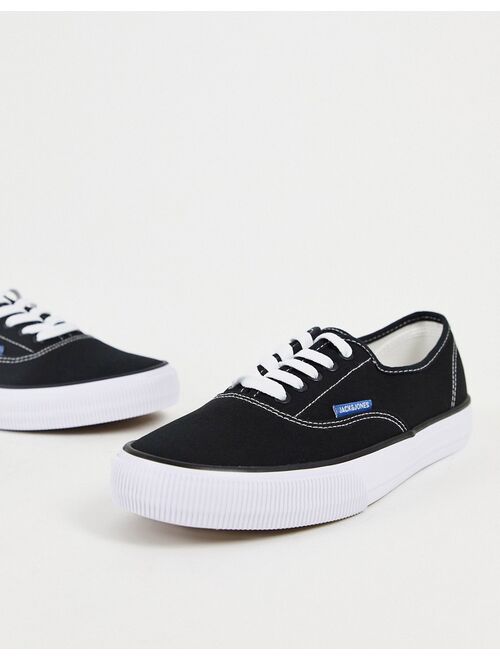 Jack & Jones canvas sneakers in black