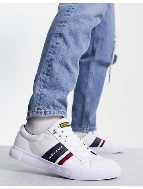 Jack & Jones sneakers in white with contrast stripe detail