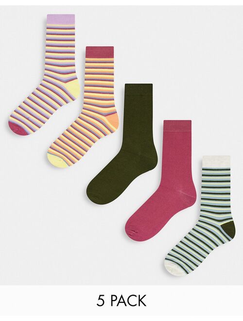 Jack & Jones 5 pack socks in stripe