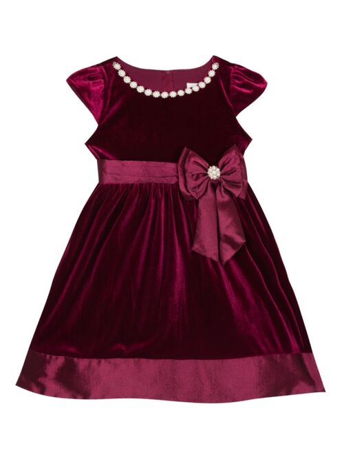 RARE EDITIONS Little Girls Fit Flare Dress with Bow