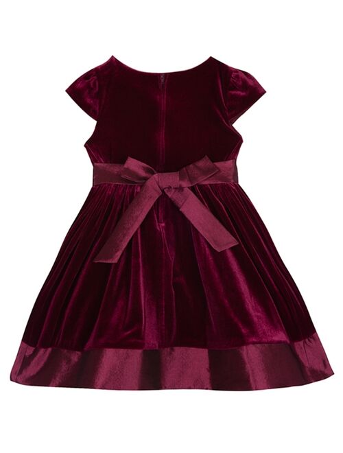 RARE EDITIONS Little Girls Fit Flare Dress with Bow