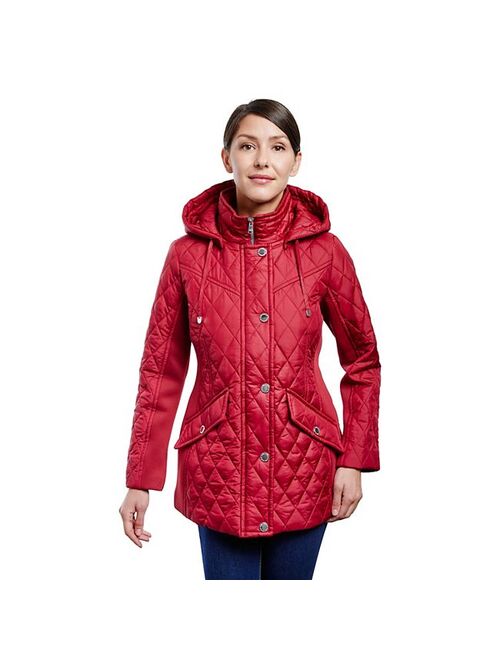 Women's London Fog Hood Water-Resistant Coat