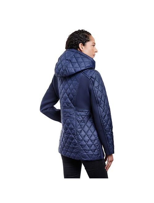 Women's London Fog Hood Water-Resistant Coat