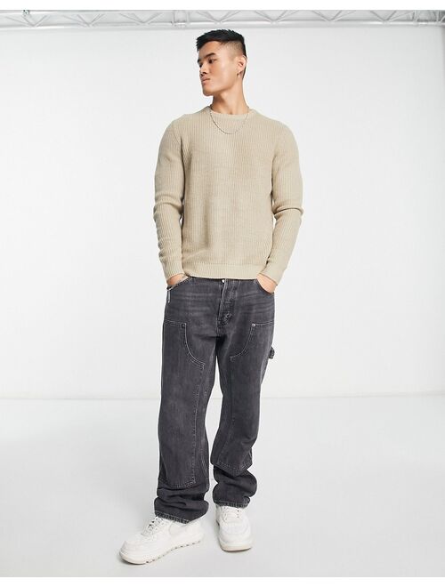 Jack & Jones crew neck sweater in gray