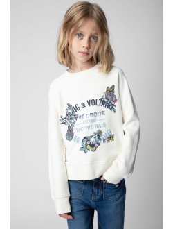 Zadig & Voltaire Kids floral-print crew-neck sweatshirt