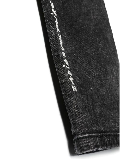 Zadig&Voltaire Zadig & Voltaire Kids logo-print stonewash skinny jeans