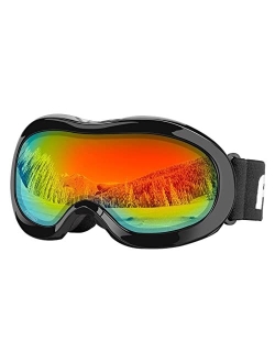 AKASO Kids Ski Goggles for Youth, Kids, Anti-Fog, 100% UV Protection, Double-Layer Spherical Lenses