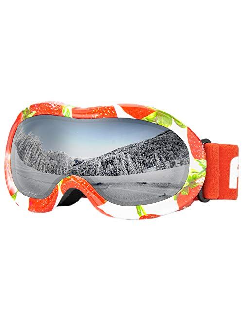 AKASO Kids Ski Goggles for Youth, Kids, Anti-Fog, 100% UV Protection, Double-Layer Spherical Lenses