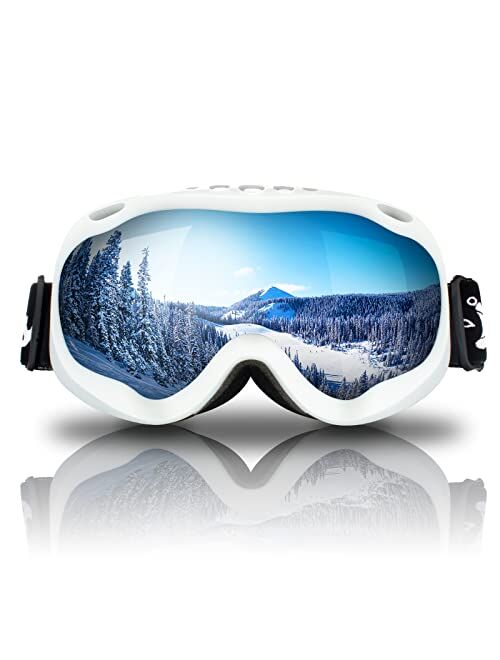 Keary Kids Ski Goggles Anti Fog 100% UV Protection Snow Goggles for Youth Kids, OTG Helmet Compatible