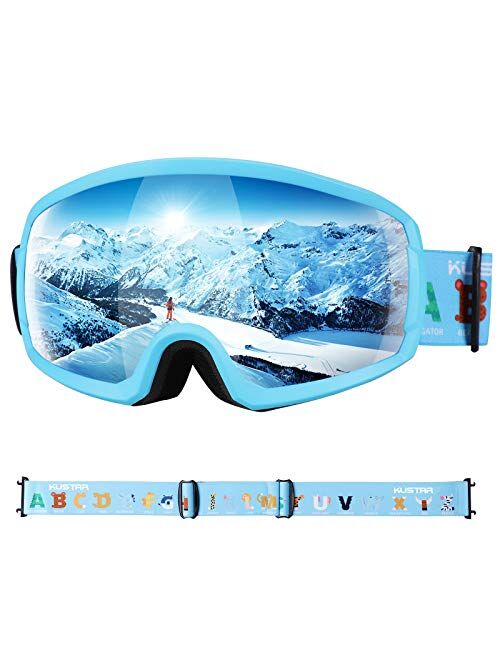 SAMIT Kids Ski Goggles, OTG Snow Goggles Anti Fog, Helmet Compatible Snowboard Goggles for Youth Boys Girls