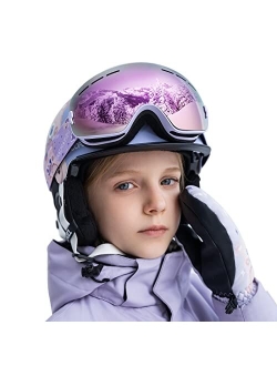 COPOZZ Ski Goggles Kids, Youth Snowboard Goggles for Boys Girls Toddler Age 2-12,OTG UV400 Helmet Compatible Skiing Equipment