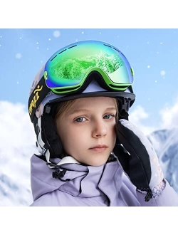 COPOZZ Ski Goggles Kids, Youth Snowboard Goggles for Boys Girls Toddler Age 2-12,OTG UV400 Helmet Compatible Skiing Equipment