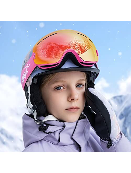 COPOZZ Ski Goggles Kids, Youth Snowboard Goggles for Boys Girls Toddler Age 2-12,OTG UV400 Helmet Compatible Skiing Equipment