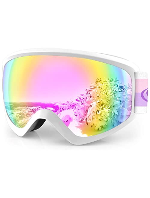 findway Kids Ski Goggles, Kids Snow Snowboard Goggles for Boys Girls Youth OTG