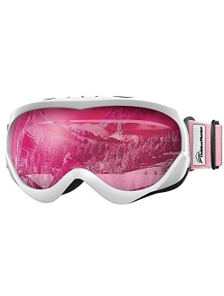 OutdoorMaster Kids Ski Goggles - Helmet Compatible Snow Goggles for Boys & Girls with 100% UV Protection