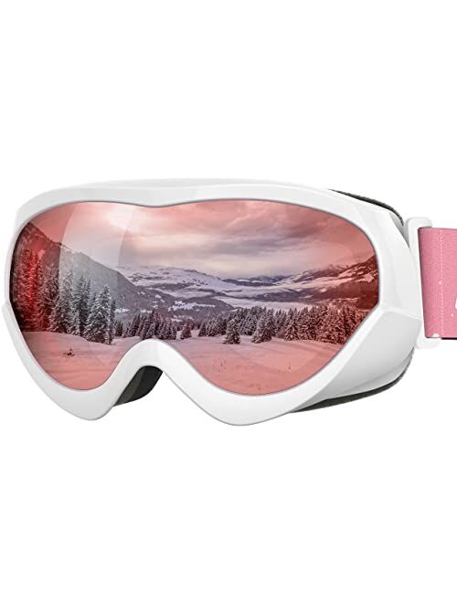 OutdoorMaster Kids Ski Goggles - Helmet Compatible Snow Goggles for Boys & Girls with 100% UV Protection