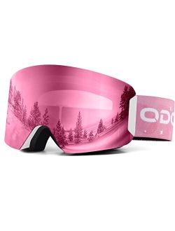 Odoland Kids Ski Snowboard Goggles, Anti-Fog OTG Cylindrical Snow Goggles for Youth Boys & Girls Snow Skiing