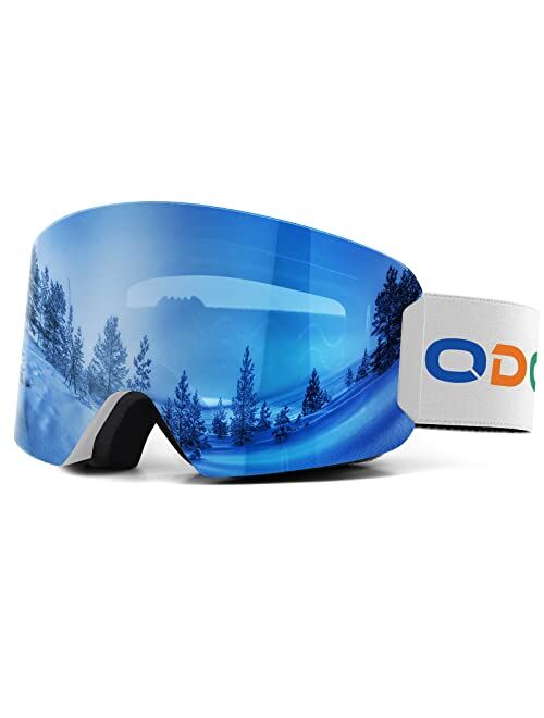 Odoland Kids Ski Snowboard Goggles, Anti-Fog OTG Cylindrical Snow Goggles for Youth Boys & Girls Snow Skiing