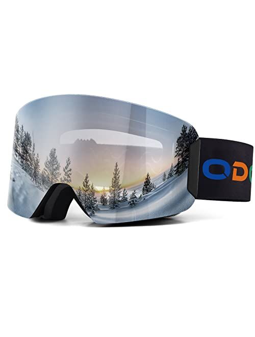 Odoland Kids Ski Snowboard Goggles, Anti-Fog OTG Cylindrical Snow Goggles for Youth Boys & Girls Snow Skiing