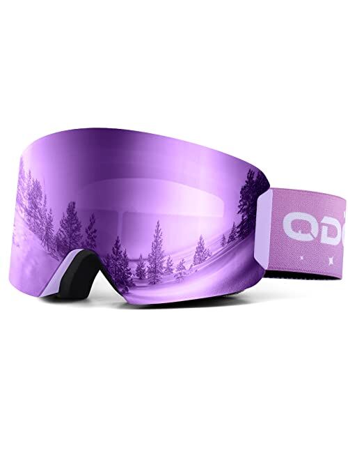 Odoland Kids Ski Snowboard Goggles, Anti-Fog OTG Cylindrical Snow Goggles for Youth Boys & Girls Snow Skiing