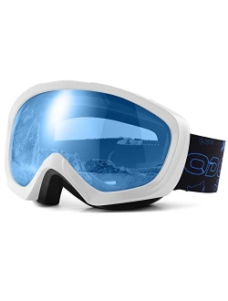 Odoland Kids Ski Goggles, Snowboard Goggles for Youth Skiing Age 8-16, Snow Goggles S2 Double Lens Anti-Fog UV400 Protection