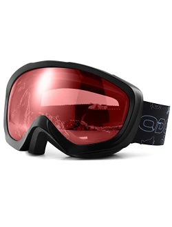 Odoland Kids Ski Goggles, Snowboard Goggles for Youth Skiing Age 8-16, Snow Goggles S2 Double Lens Anti-Fog UV400 Protection