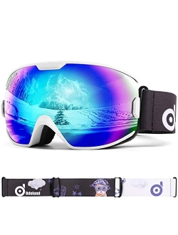 Odoland Kids Ski Goggles, Snowboard Goggles for Youth Skiing Age 8-16, Snow Goggles S2 Double Lens Anti-Fog UV400 Protection