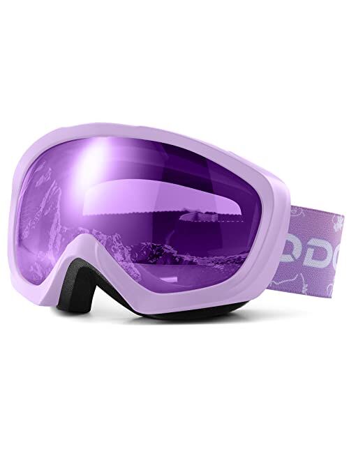 Odoland Kids Ski Goggles, Snowboard Goggles for Youth Skiing Age 8-16, Snow Goggles S2 Double Lens Anti-Fog UV400 Protection