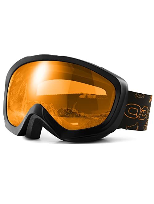 Odoland Kids Ski Goggles, Snowboard Goggles for Youth Skiing Age 8-16, Snow Goggles S2 Double Lens Anti-Fog UV400 Protection