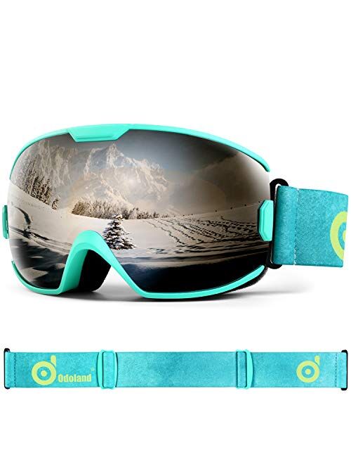 Odoland Kids Ski Goggles, Snowboard Goggles for Youth Skiing Age 8-16, Snow Goggles S2 Double Lens Anti-Fog UV400 Protection