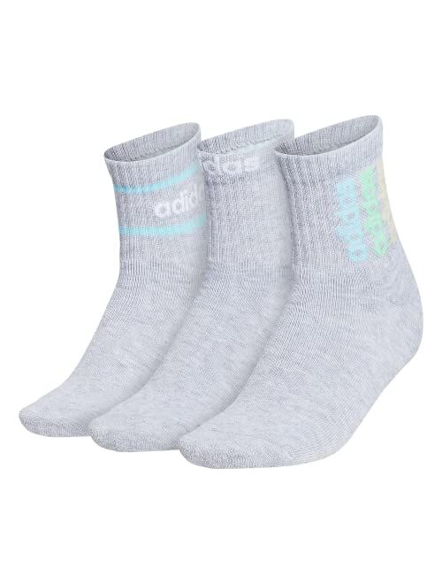 adidas Womens Sport Linear High Quarter Socks (3-pair)