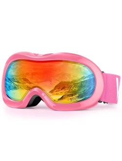 VELAZZIO Kids Ski Goggles, Snowboard Goggles - VELAZZIO OTG Snow Goggles Anti-Fog Double-Layer Lenses, 100% UV Protection