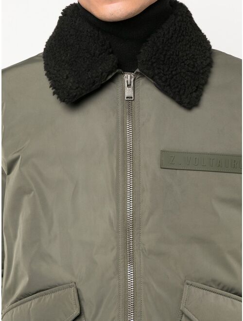 Zadig&Voltaire contrast-collar bomber jacket