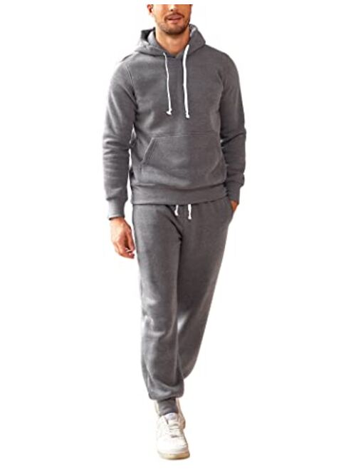 COOFANDY Mens Tracksuits 2 Piece Hooded Athletic Sweatsuits Casual Lined Fleece Pullover Jogging Suit Sets