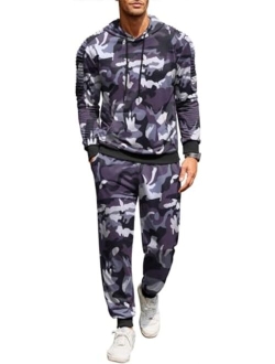 Men's Tracksuit 2 Piece Hoodie Sweatsuit Sets Casual Jogging Athletic Suits