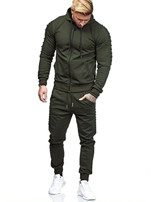 COOFANDY Men's Tracksuits 2 Piece Full Zip Hooded Sweatsuits Athletic Jogging Suit Sets with Pockets