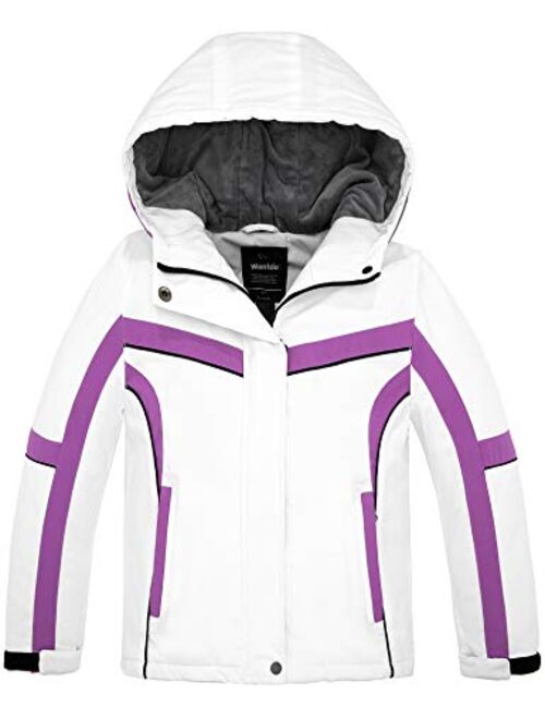 Wantdo Girl's Waterproof Ski Jacket Windproof Snowboard Jackets Insulated Winter Coats Hooded Fleece Parka