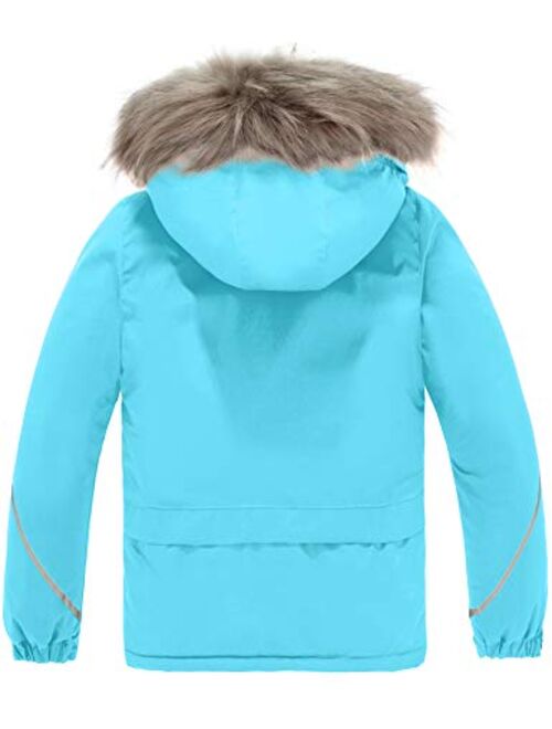 Wantdo Girl's Warm Snowboarding Jackets Waterproof Ski Jacket Fleece Winter Snow Coat Windproof Raincoats