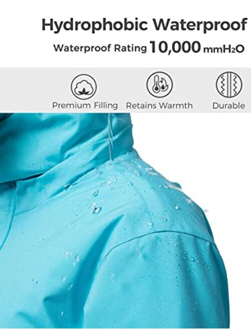 Wantdo Girl's Warm Snowboarding Jackets Waterproof Ski Jacket Fleece Winter Snow Coat Windproof Raincoats