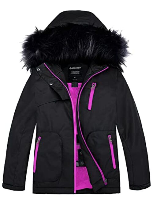 Wantdo Girl's Warm Snow Coat Waterproof Ski Jacket Windproof Winter Parka Insulated Fleece Rain Jackets