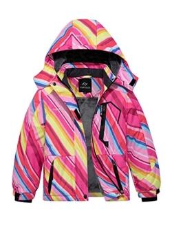 FARVALUE Girls Waterproof Skiing Jacket Windproof Winter Coat Warm Snow Coat with Removable Hood