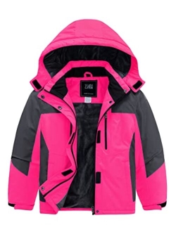 ZSHOW Girls' Waterproof Ski Jacket Warm Winter Snow Coat Fleece Raincoats