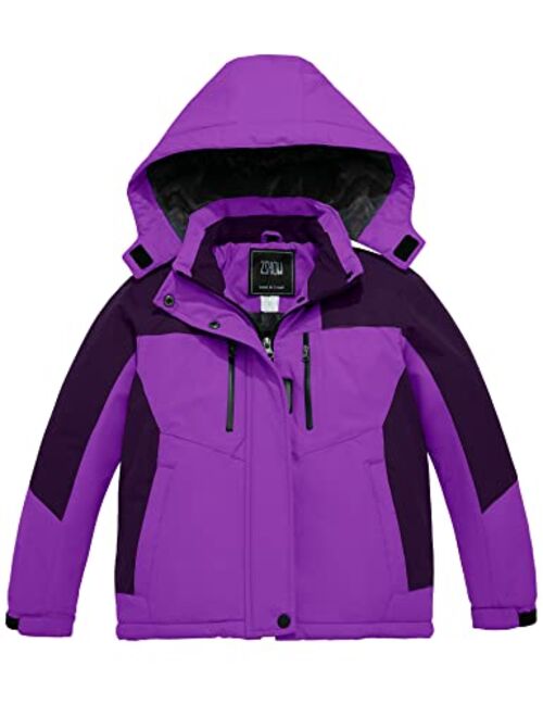 ZSHOW Girls' Waterproof Ski Jacket Warm Winter Snow Coat Fleece Raincoats