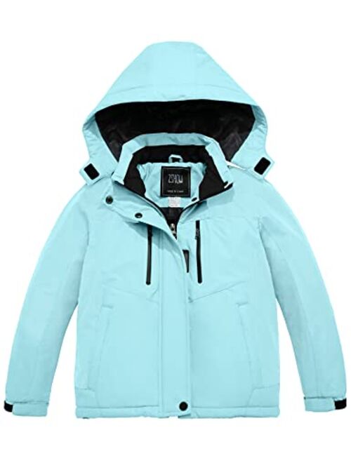 ZSHOW Girls' Waterproof Ski Jacket Warm Winter Snow Coat Fleece Raincoats