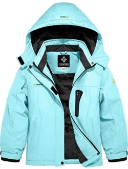 GEMYSE Girl's Waterproof Ski Snow Jacket Hooded Fleece Lined Windproof Winter Jacket