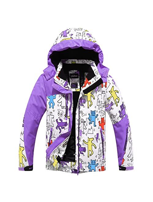 PHIBEE Girls' Waterproof Windproof Outdoor Warm Snowboard Ski Jacket